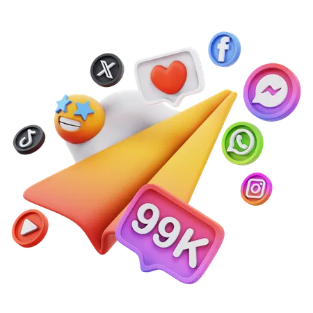 Free ソーシャルメディアの受信メッセージ  3D Icon