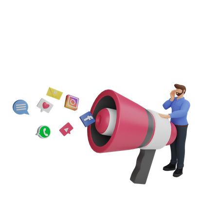 Free Social media influencer  3D Illustration