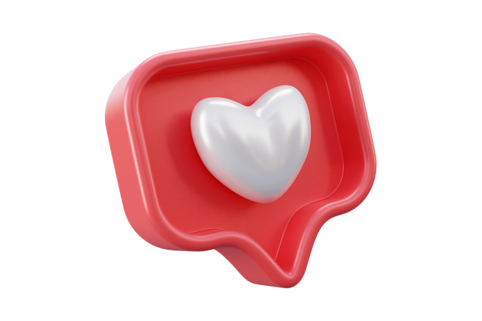 Free Social media love or heart emoji  3D Icon