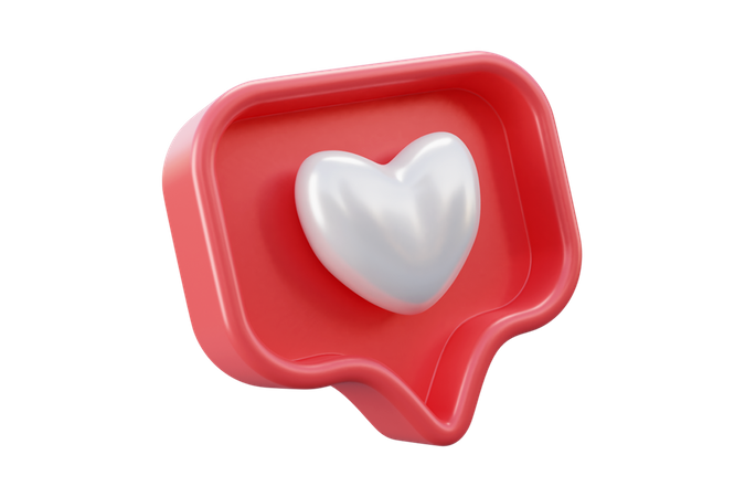 Free Social media love or heart emoji 3D Icon