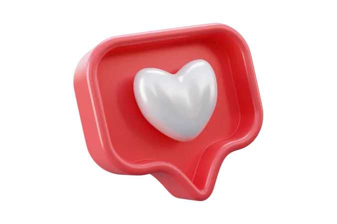 Free Social media love or heart emoji  3D Icon