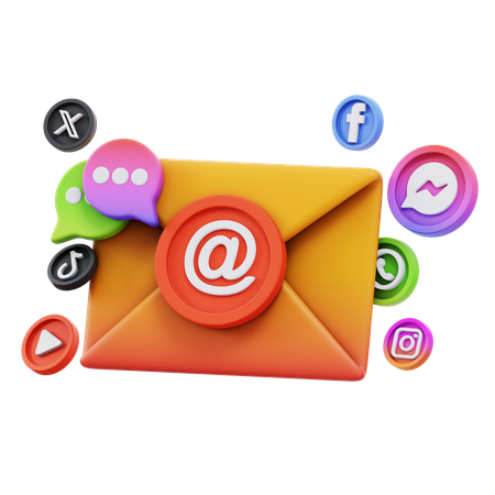 Free Social Media Mail  3D Icon