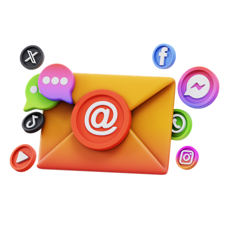 Free Social Media Mail  3D Icon
