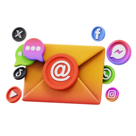 Free Social Media Mail  3D Icon
