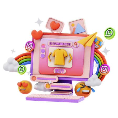 Free Social Media Market  3D Icon