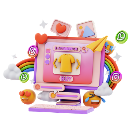 Free Social Media Market  3D Icon
