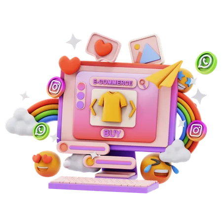 Free Social Media Market  3D Icon