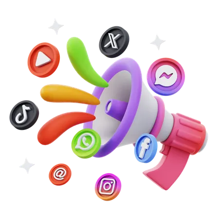 Free Social Media Marketing  3D Icon