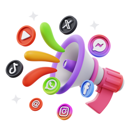 Free Social Media Marketing  3D Icon