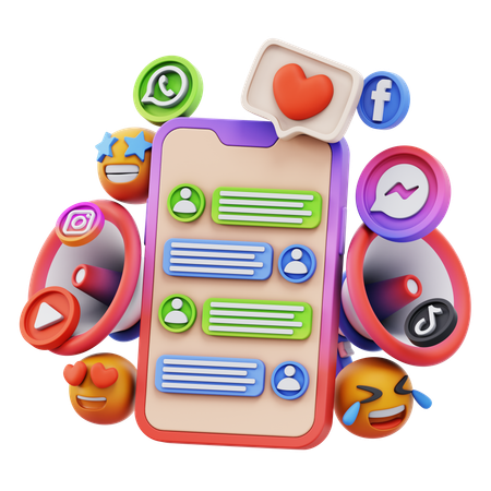 Free ソーシャルメディアメッセージ  3D Icon