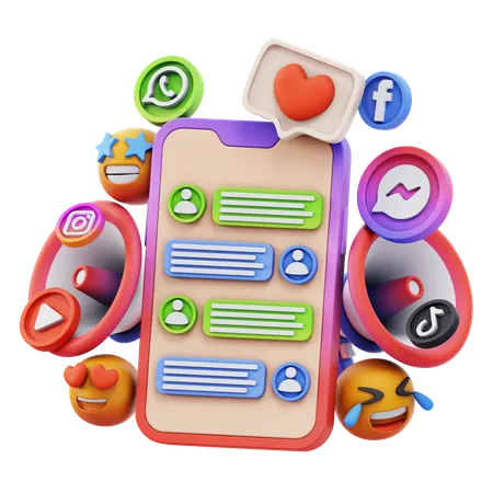 Free ソーシャルメディアメッセージ  3D Icon