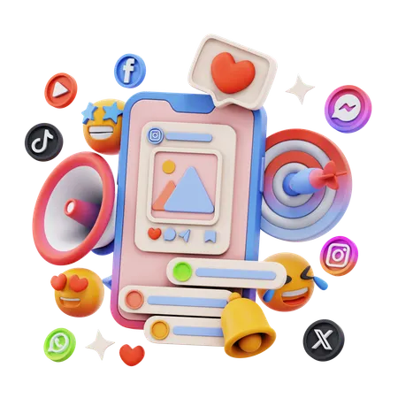 Free ソーシャルメディアメッセージ  3D Icon