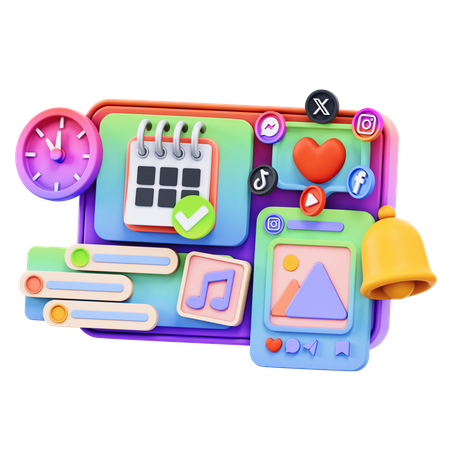 Free ソーシャルメディアプランニング  3D Icon