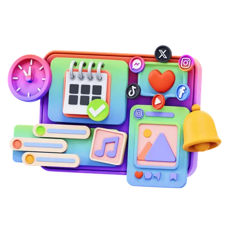 Free ソーシャルメディアプランニング  3D Icon