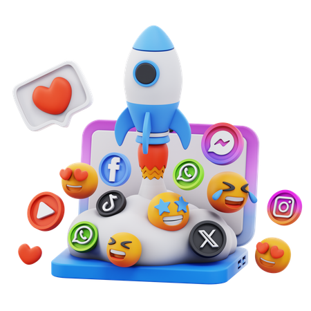 Free Social Media Startup  3D Icon