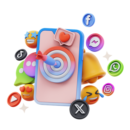Free ソーシャルメディアのターゲット  3D Icon
