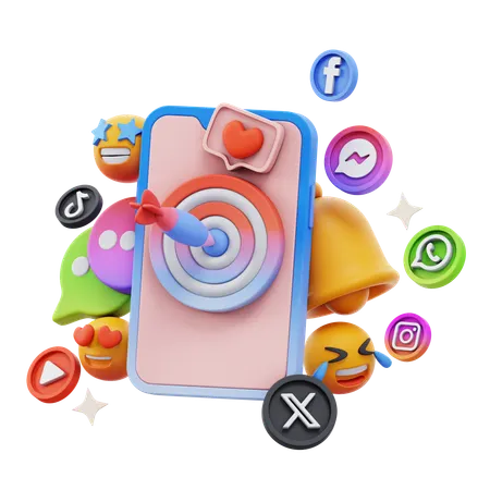 Free ソーシャルメディアのターゲット  3D Icon
