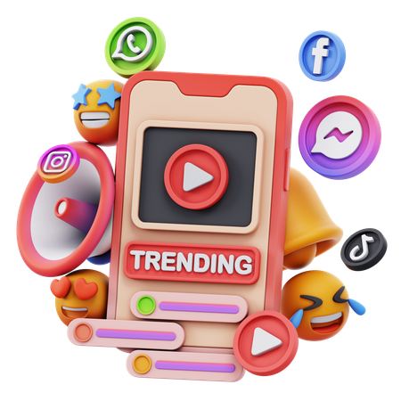Free Social Media Trending  3D Icon