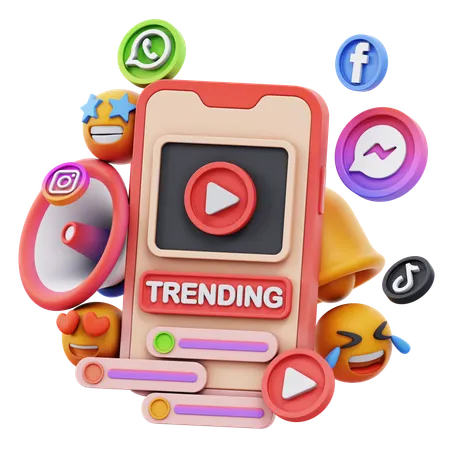 Free Social Media Trending  3D Icon