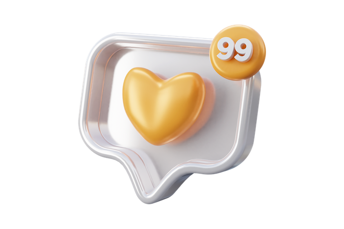 Free Social media white love emoji  3D Icon