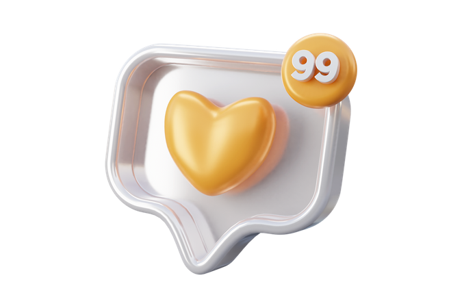 Free Social media white love emoji 3D Icon
