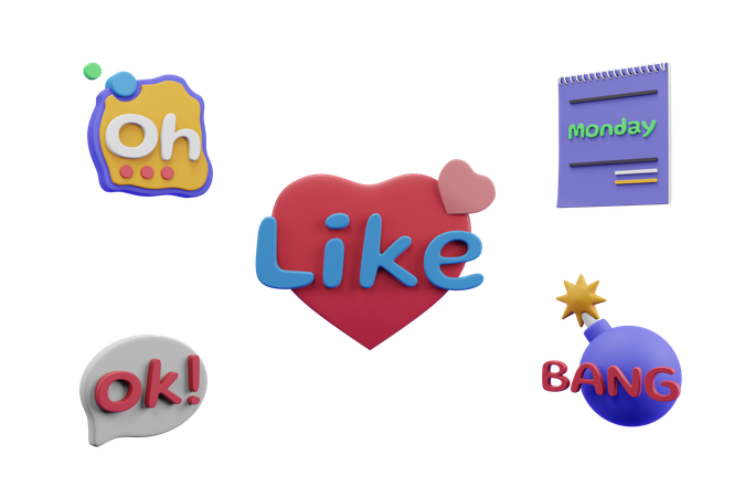 Free Social Slang 3D Illustration
