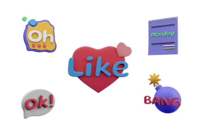 Free Social Slang 3D Illustration