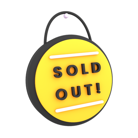 Free Sold Out Sign  3D Icon