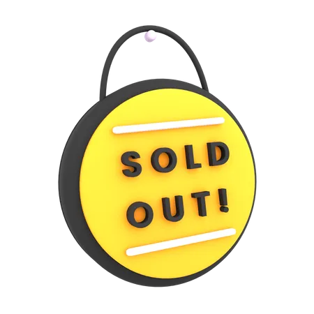 Free Sold Out Sign  3D Icon