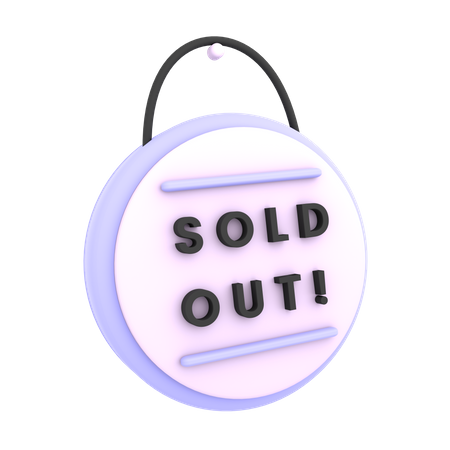 Free Sold Out Sign  3D Icon