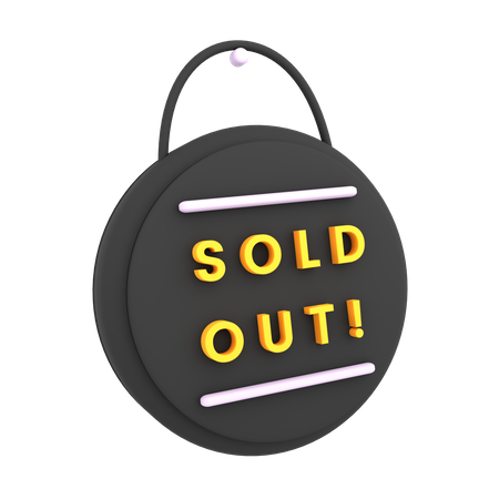 Free Sold Out Sign  3D Icon