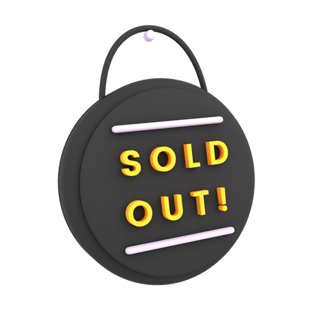 Free Sold Out Sign  3D Icon