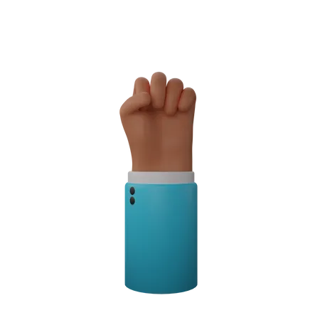 Free Solidarity Fist Hand Sign  3D Illustration