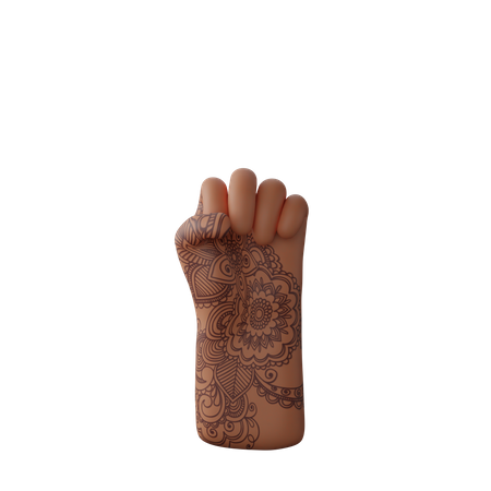 Free Solidarity Fist Sign  3D Illustration