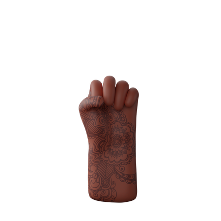 Free Solidarity Fist Sign  3D Illustration