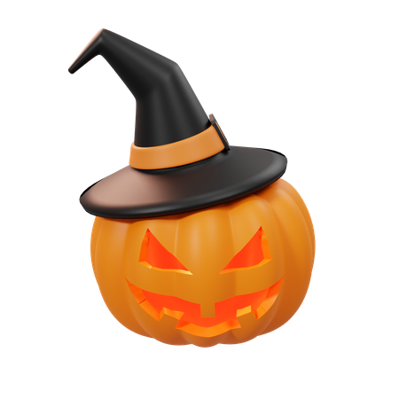 Free Sombrero de calabaza y bruja  3D Icon