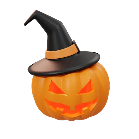 Free Sombrero de calabaza y bruja  3D Icon