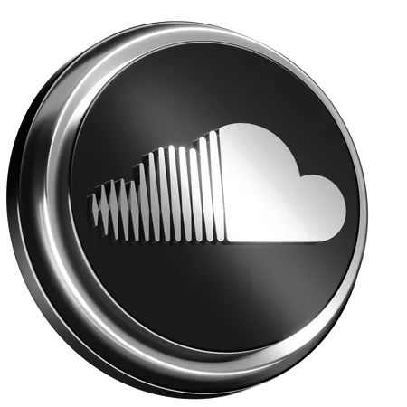 Free Sleek Soundcloud Logo Design In Silver And Black 3D Icon