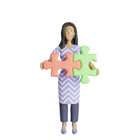 Free South indian business woman solving problem  3D Icon