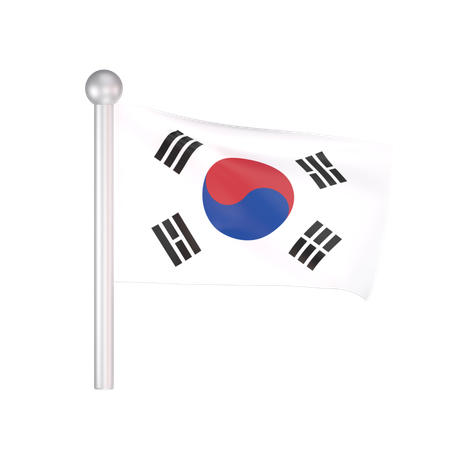 Free South Korea Flag  3D Icon