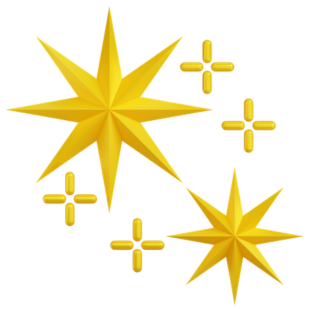 Free Sparkling Stars  3D Icon