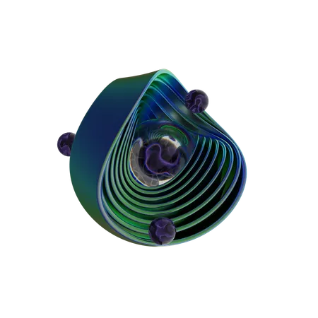 Free Spiral Abstract Shape  3D Icon