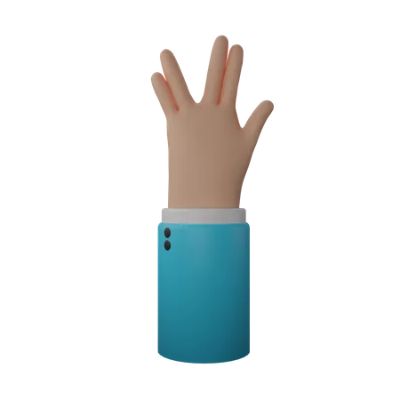 Free Spoke Hand Sign  3D Illustration