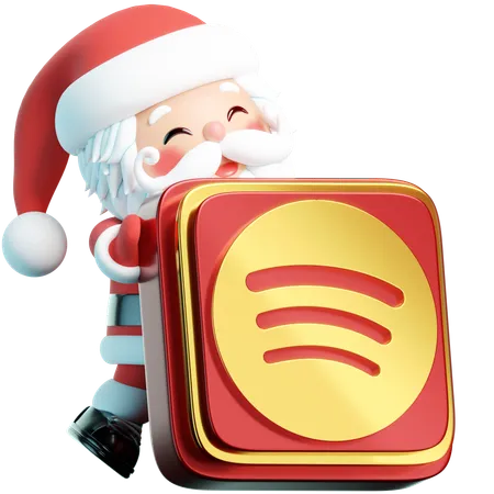 Free Spotify Exhibits Santa Holding The Spotify Logo In A Melodic 3 D Setting Sharing Festive Playlists And Musical Joys 3D Icon
