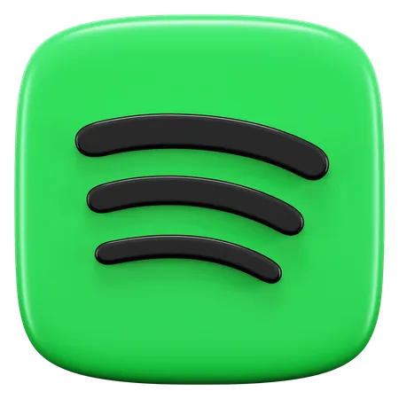 Free Artistic Representation Of The Spotify Logo 3D Icon