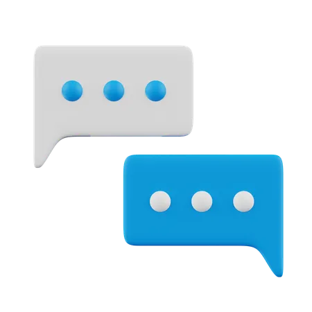 Free Square Buble Chat  3D Icon