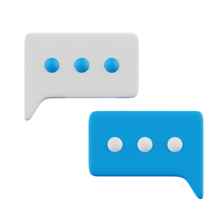 Free Square Buble Chat  3D Icon