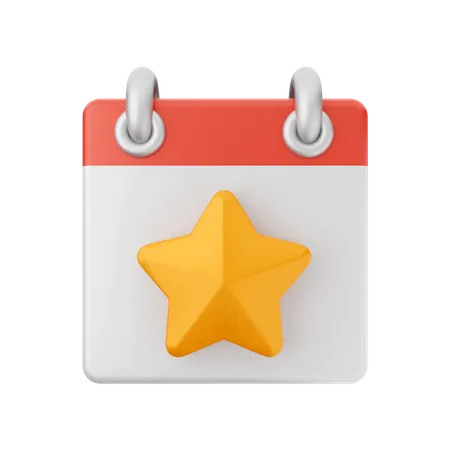 Free Star Calendar  3D Icon