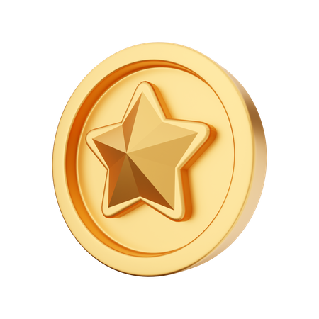 Free Star Coin  3D Illustration