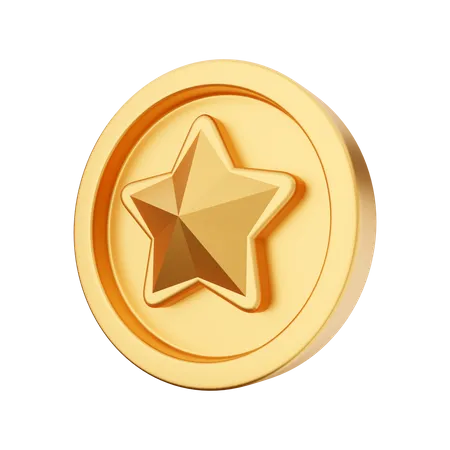 Free Star Coin  3D Illustration